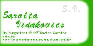 sarolta vidakovics business card